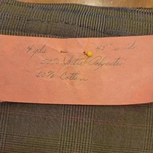 Brown & Red Plaid 50% Fortrel Polyester & 50% Cotton Fabric, 4 yds x 44" - Picture 3 of 3